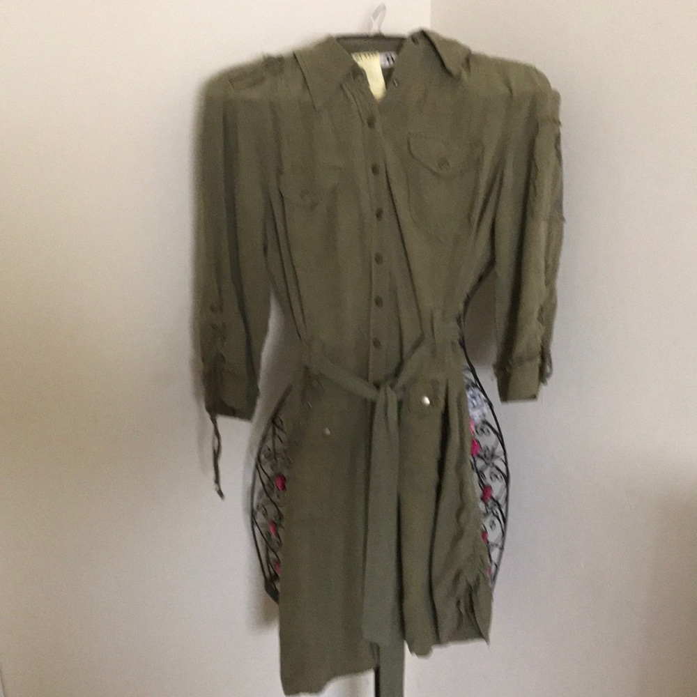 Silk military style dress